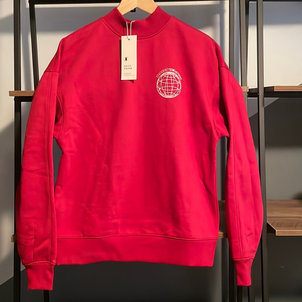 NWT Red Daily Paper Mockneck Super Thick Sweatshirt
